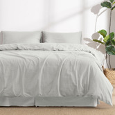 Aldrin Home Dove Grey Linen &amp; Cotton Quilt Cover Set