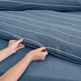 Aldrin Home Denim Ceres Reversible Cotton Jersey Quilt Cover Set