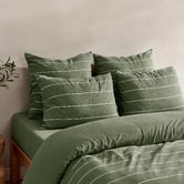 Aldrin Home Olive Ceres Reversible Cotton Jersey Quilt Cover Set