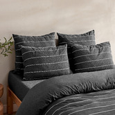 Aldrin Home Charcoal Ceres Reversible Cotton Jersey Quilt Cover Set