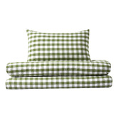 Aldrin Home Olive Sierra Yarn-Dyed Gingham Washed Cotton Quilt Cover Set