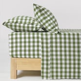 Aldrin Home Sierra Yarn-Dyed Gingham Washed Cotton Sheet Set