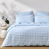 Aldrin Home Sky Sierra Yarn-Dyed Gingham Washed Cotton Quilt Cover Set