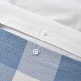 Aldrin Home Cornflower Azari Yarn-Dyed Gingham Washed Cotton Quilt Cover Set
