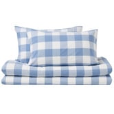 Aldrin Home Cornflower Azari Yarn-Dyed Gingham Washed Cotton Quilt Cover Set