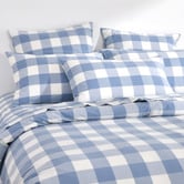 Aldrin Home Cornflower Azari Yarn-Dyed Gingham Washed Cotton Quilt Cover Set