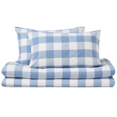 Aldrin Home Cornflower Azari Yarn-Dyed Gingham Washed Cotton Quilt Cover Set