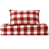 Aldrin Home Rust Azari Yarn-Dyed Gingham Washed Cotton Quilt Cover Set