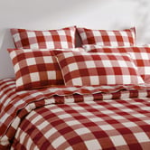 Aldrin Home Rust Azari Yarn-Dyed Gingham Washed Cotton Quilt Cover Set