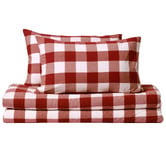 Aldrin Home Rust Azari Yarn-Dyed Gingham Washed Cotton Quilt Cover Set