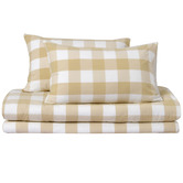 Aldrin Home Sand Azari Yarn-Dyed Gingham Washed Cotton Quilt Cover Set