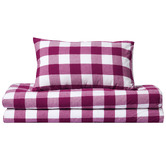 Aldrin Home Berry Azari Yarn-Dyed Gingham Washed Cotton Quilt Cover Set