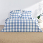 Aldrin Home Cornflower Azari Yarn-Dyed Gingham Washed Cotton Quilt Cover Set