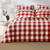 Aldrin Home Rust Azari Yarn-Dyed Gingham Washed Cotton Quilt Cover Set