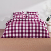 Aldrin Home Berry Azari Yarn-Dyed Gingham Washed Cotton Quilt Cover Set