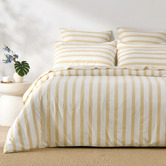 Aldrin Home Sand Maeve Yarn-Dyed Washed Cotton Quilt Cover Set