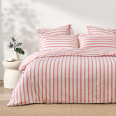 Aldrin Home Coral Beau Yarn-Dyed Washed Cotton Quilt Cover Set