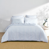 Aldrin Home Sky Beau Yarn-Dyed Washed Cotton Quilt Cover Set