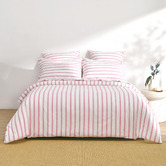 Aldrin Home Pink Beau Yarn-Dyed Washed Cotton Quilt Cover Set