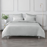 Aldrin Home Grey Matte Satin Quilt Cover Set