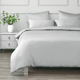 Aldrin Home Grey Matte Satin Quilt Cover Set