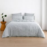 Aldrin Home Sage &amp; Olive Striped Lili Microfibre Quilt Cover Set