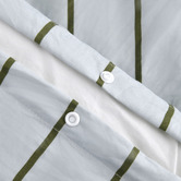 Aldrin Home Sage &amp; Olive Striped Lili Microfibre Quilt Cover Set