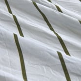Aldrin Home Sage &amp; Olive Striped Lili Microfibre Quilt Cover Set