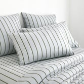 Aldrin Home Sage &amp; Olive Striped Lili Microfibre Quilt Cover Set
