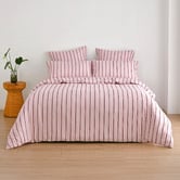 Aldrin Home Pink &amp; Plum Striped Lili Microfibre Quilt Cover Set