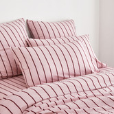 Aldrin Home Pink &amp; Plum Striped Lili Microfibre Quilt Cover Set