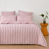 Aldrin Home Pink &amp; Plum Striped Lili Microfibre Quilt Cover Set