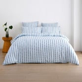 Aldrin Home Sky &amp; Teal Striped Lili Microfibre Quilt Cover Set