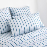 Aldrin Home Sky &amp; Teal Striped Lili Microfibre Quilt Cover Set