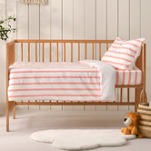 Aldrin Home Coral Cesar Cotton Cot Quilt Cover Set
