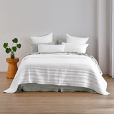Aldrin Home White Sharon Washed Microfibre Quilted Coverlet Set