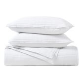 Aldrin Home White Sharon Washed Microfibre Quilted Coverlet Set