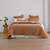Aldrin Home Rust Sharon Washed Microfibre Quilted Coverlet Set