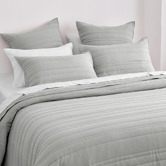 Aldrin Home Dove Grey Sharon Washed Microfibre Quilted Coverlet Set