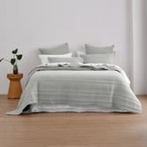 Aldrin Home Dove Grey Sharon Washed Microfibre Quilted Coverlet Set