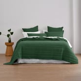 Aldrin Home Green Sharon Washed Microfibre Quilted Coverlet Set