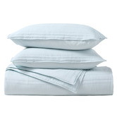 Aldrin Home Ice Blue Sharon Washed Microfibre Quilted Coverlet Set
