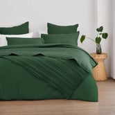 Aldrin Home Green Sharon Washed Microfibre Quilted Coverlet Set