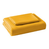 Aldrin Home Mustard Washed Microfibre Quilt Cover Set