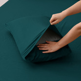 Aldrin Home Teal Washed Microfibre Quilt Cover Set