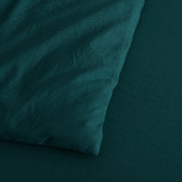 Aldrin Home Teal Washed Microfibre Quilt Cover Set