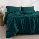 Aldrin Home Teal Washed Microfibre Quilt Cover Set