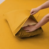 Aldrin Home Mustard Washed Microfibre Quilt Cover Set