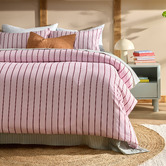Aldrin Home Pink &amp; Plum Striped Lili Microfibre Quilt Cover Set