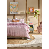 Aldrin Home Pink &amp; Plum Striped Lili Microfibre Quilt Cover Set